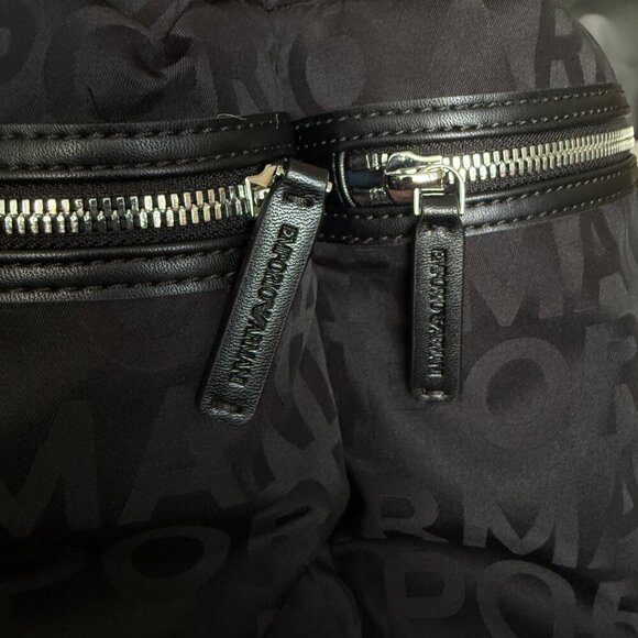 Emporio Armani Black Nylon oversized Drawstring Logo Backpack - Picture 7 of 16